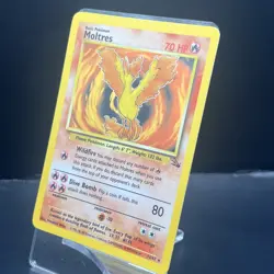 Pokemon Tcg Moltres Fossil Holo Card 12/62 Unlimited WOTC 1999 Vintage LP - Image 2