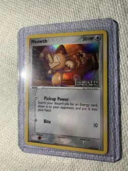 Pokemon TCG EX Delta Species 2005 - MEOWTH 77/113 Reverse Stamped Holo NM - Image 2