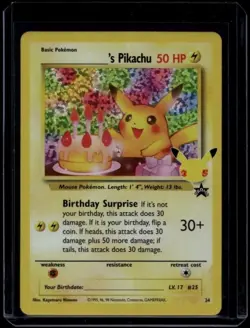 Pokemon TCG Birthday Pikachu 24/53 Celebrations Classic Collection NM - Image 1