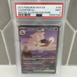 2023 Pokemon Mew en Charizard EX Special Illustration PSA Mint 9 - Image 1
