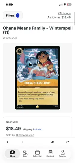 Disney Lorcana Ohana Means Family 32/204 Winterspell - Image 3