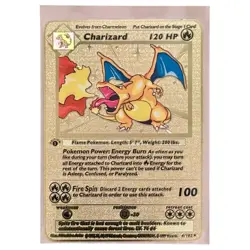 Pokemon Gold Metal Charizard 1st Edition 4/102 Collectors Edition Custom Card - Image 1