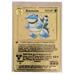 Pokemon Gold Metal Blastoise 1st Edition 2/102 Collectors Edition Custom Card - Image 1