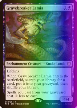 MTG Magic the Gathering Gravebreaker Lamia (98/412) Theros Beyond Death LP FOIL - Image 1