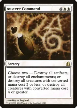 MTG Magic the Gathering Austere Command (8/320) Commander LP - Image 1