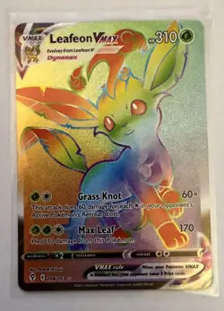 Pokemon Evolving Skies 2021 Leafeon VMAX Rainbow Secret Rare Card #204/203 - Image 1