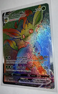 Pokemon Evolving Skies 2021 Leafeon VMAX Rainbow Secret Rare Card #204/203 - Image 3