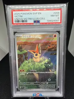 Pokemon TCG Victini Black Star Promo Card 208 PSA 8 - Image 1