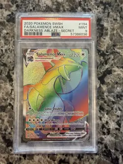 Salamence VMAX #194 Darkness Ablaze Secret Pokemon Card TCG PSA 9 - Image 1