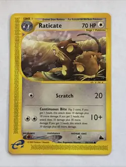 Raticate 89/144 Skyridge Regular Pokemon TCG E-Reader - Image 1
