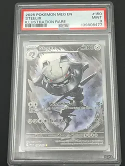 2025 POKEMON MEG EN-MEGA EVOLUTION ILLUSTRATION RARE #150 STEELIX PSA 8 - Image 1