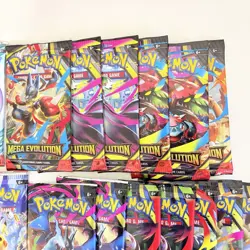 (24 Pack Lot) TCG POKEMON FACTORY SEALED PACKS (MEGA/SURGING/JOURNEY/PHANTASMAL - Image 3