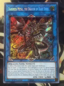 Yugioh: Darkness Metal, The Dragon Of Dark Steel - BLAR-EN047 Secret Rare 1st Ed - Image 1