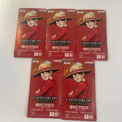 One Piece OP-13 CARRYING ON HIS WILL Sleeved Booster Packs Lot Of 5 English 5x - Image 1