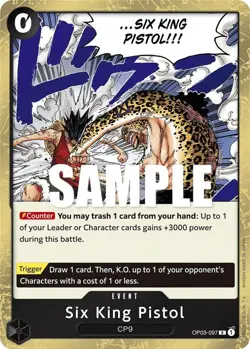 One Piece Six King Pistol (OP03-097/294) OP03 Pillars of Strength NM FOIL - Image 1