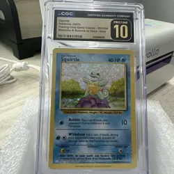 CGC PRISTINE 10 Squirtle 001/034 Trading Card Game Classic Holo (2023) - Image 1
