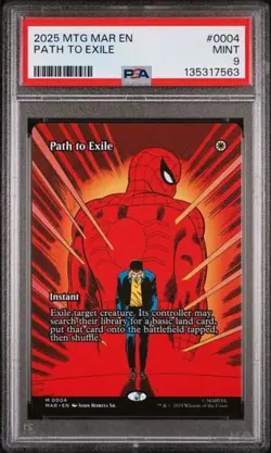2025 MTG MARVEL'S SPIDER-MAN: SOURCE MATERIAL #0004 PATH TO EXILE PSA 9 - Image 1