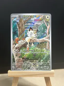 Pokemon TCG Meowth 106/094 Illustration Rare Holo Me02: Phantasmal Flames - Image 1
