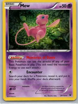Pokemon TCG Mew 29/124 Fates Collide Holo LP - Image 1