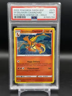 PSA 9 Special Delivery Charizard SWSH075 Black Star Promo Holo English Mint - Image 1