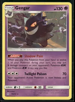 Pokemon - Gengar 70/214 Regular Rare SM Unbroken Bonds LP - Image 1