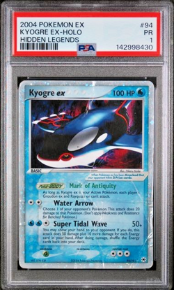 PSA 1 PR 2004 Pokemon EX Hidden Legends Kyogre EX Holo Foil Rare 94/101 - Image 1