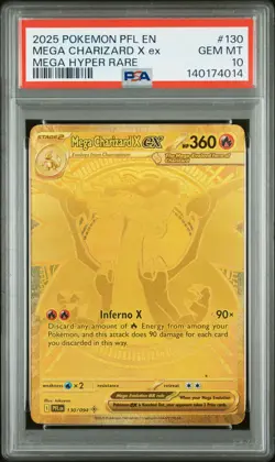 2025 POKEMON PFL EN-PHANTASMAL FLAMES MEGA HYPER RARE MEGA CHARIZARD X EX PSA 10 - Image 1