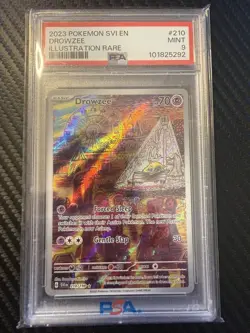 Drowzee Scarlet and Violet Base Set Illustration Rare Card 210/198 PSA 9 - Image 1