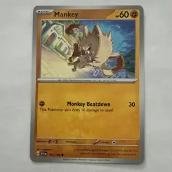 Pokemon TCG Mankey 107/198 2023 Scarlet & Violet Common Card - NM - Image 1