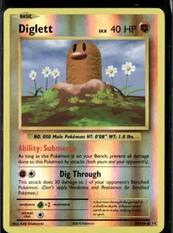 Pokemon Diglett 55/108 XY Evolutions Reverse Holo Common 2 Card Lot LP - Image 1