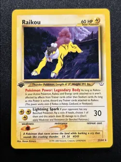 Raikou 22/64 Neo Revelation 1st Edition Pokemon TCG Vintage WOTC Free Ship! - Image 1