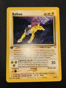 Raikou 22/64 Neo Revelation 1st Edition Pokemon TCG Vintage WOTC Free Ship! - Image 2