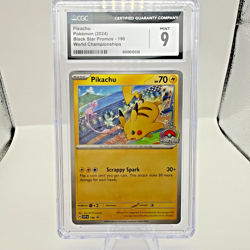 PIKACHU CGC 9 2024 POKEMON SV BLACK STAR PROMOS EN #190 WORLD CHAMPIONSHIPS 263 - Image 1