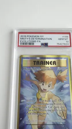 2016 POKEMON XY EVOLUTIONS #108 FULL ART/MISTY'S DETERMINATION PSA 10 - Image 2