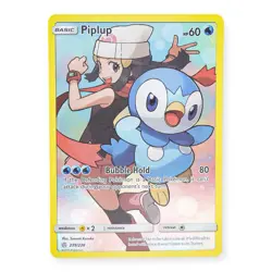 Pokemon TCG Piplup Holo Full Art Cosmic Eclipse Secret Rare Card 239/236 NM - Image 1
