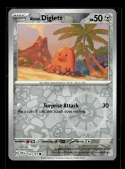 Pokemon Alolan Diglett 122/191 Surging Sparks Reverse Holo Common 2 Card Lot - Image 1
