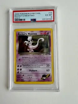 Pokemon Gym Challenge Rocket's Mewtwo 14/132 Holo PSA 6 Unlimited English - Image 1
