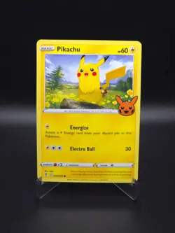 Pikachu 2022 Trick Or Trade Halloween Stamp Pokemon TCG Holiday 049/203 - Image 1