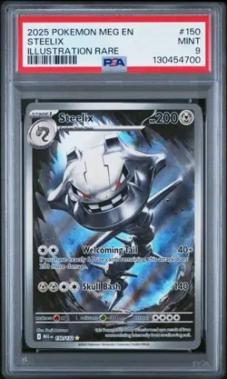 2025 POKEMON MEG EN-MEGA EVOLUTION ILLUSTRATION RARE #150 STEELIX PSA 9 - Image 1