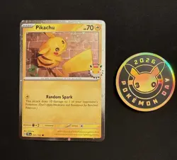 Pikachu 051 /162 Stamped 2026 Pokemon Day 30 Promo TCG With Coin - Image 1