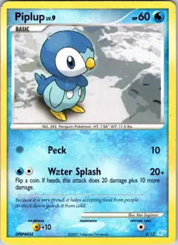 Piplup 5/12 DP Trainer Kit: Manaphy & Lucario Pokemon TCG LP/MP Normal - Image 1