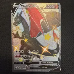 Charizard v 079/0734 Secret Rare Pokemon SWSH Champion's Path Damaged - Image 1