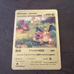 Pokemon Charmander Charmeleon Charizard GX 1/1 (RARE GOLD VERSION) - Image 1