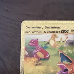 Pokemon Charmander Charmeleon Charizard GX 1/1 (RARE GOLD VERSION) - Image 3