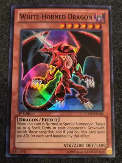 White-Horned Dragon LCYW-EN164 - Super Rare - 1st Edition - LP - Image 1