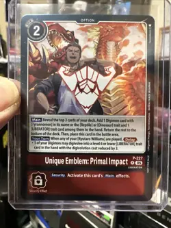 Digimon Card Game Unique Emblem: Primal Impact Dawn of Liberator P-227 NM/MINT! - Image 1
