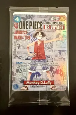 Bandai One Piece CCG Monkey D. Luffy US Voyage Promo Holo Card P-055 - Image 1