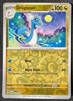 DRAGONAIR 148/165 UNCOMMON 151 POKEMON REVERSE HOLO NM - Image 1