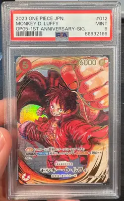 2023 One Piece Japanese 1st Anniversary Signature #012 Monkey D. Luffy PSA 9 - Image 1
