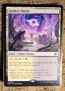MTG - Godless Shrine - Non Foil Black/White Land - EOE #254 MINT! Never Played! - Image 1